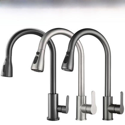 Pull out the faucet to switch between hot and cold water.