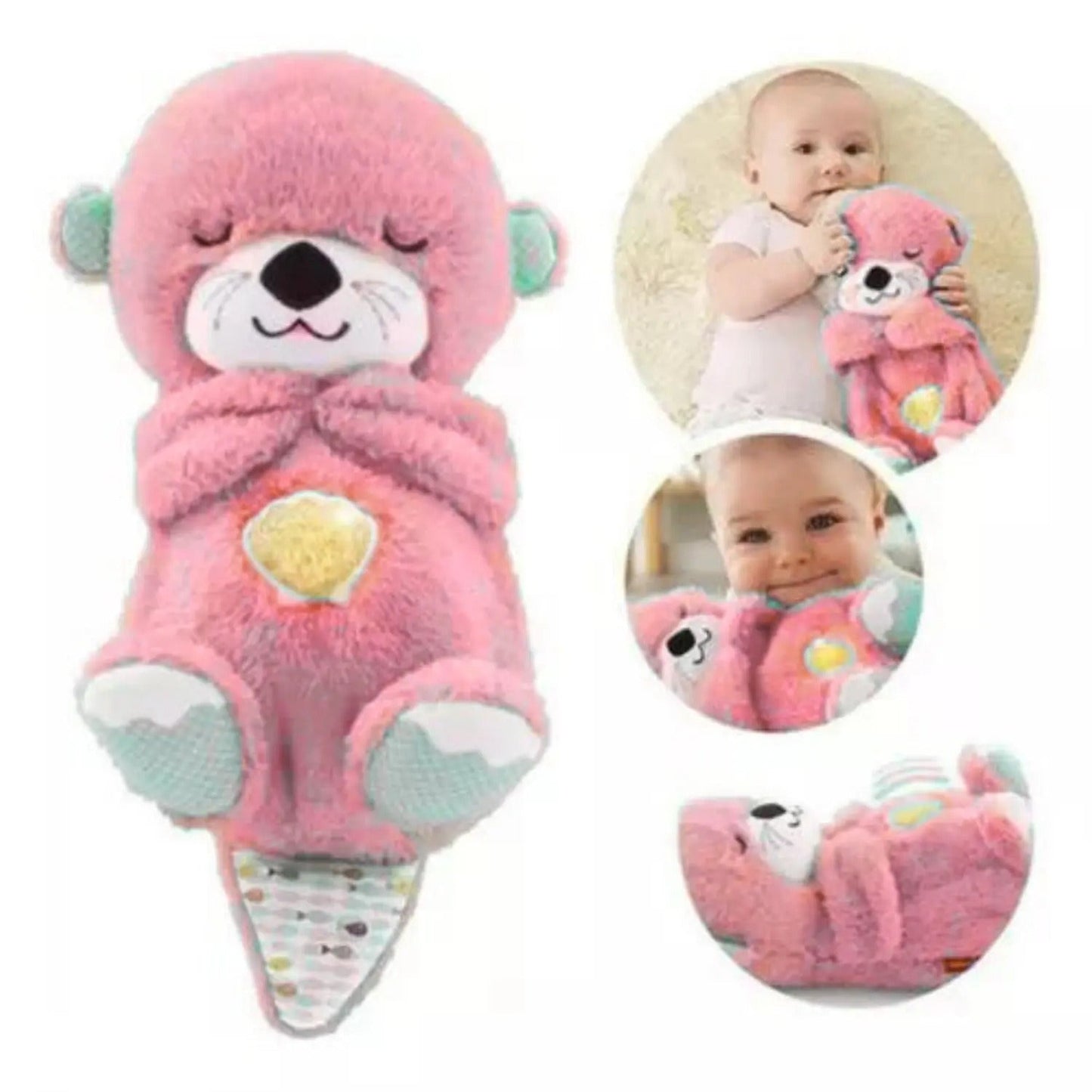 Interactive Plush Toy with Light and Music - Pink Otter