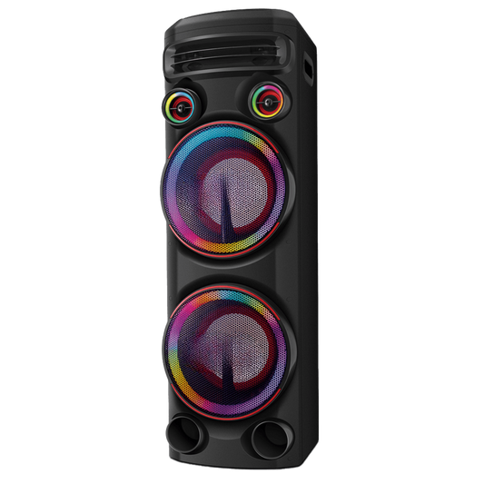 Torre de Som 2300W 2 Woofers 10 Bluetooth RGB USB FM DJ