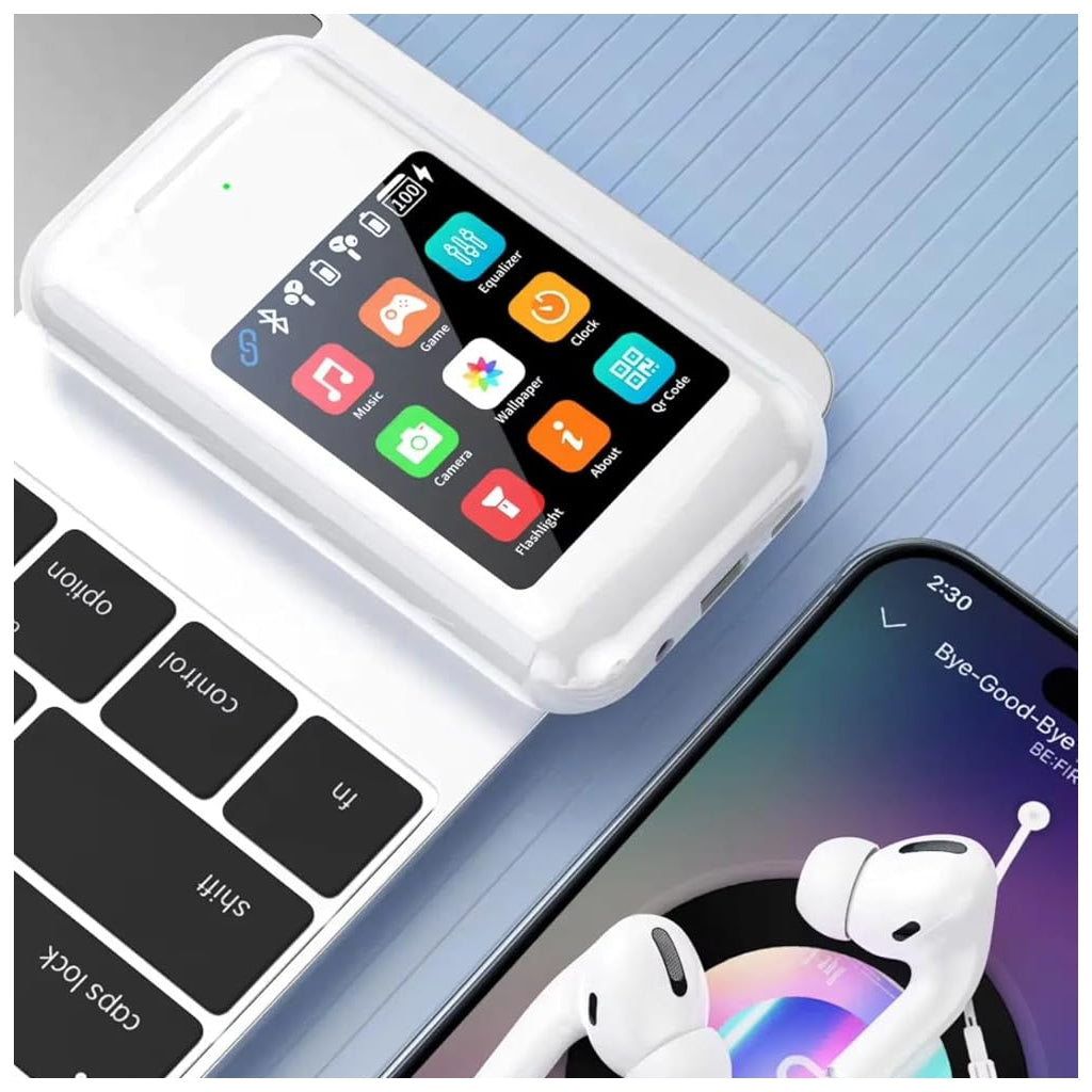 Bluetooth Headphones with Touch Screen and Powerbank ONLIKE - WHITE