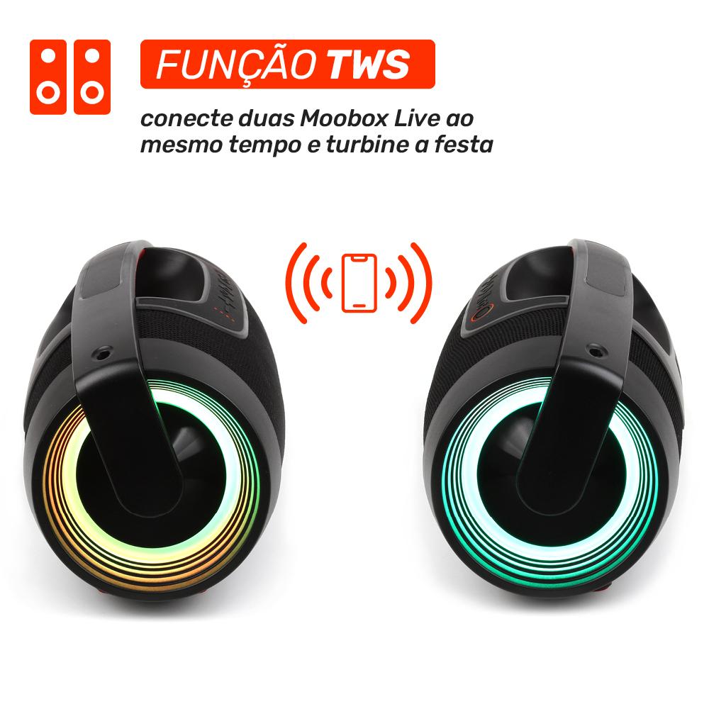 Coluna Bluetooth Portátil Moob Live