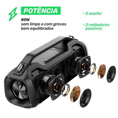 Coluna Bluetooth Portátil Moob Fun