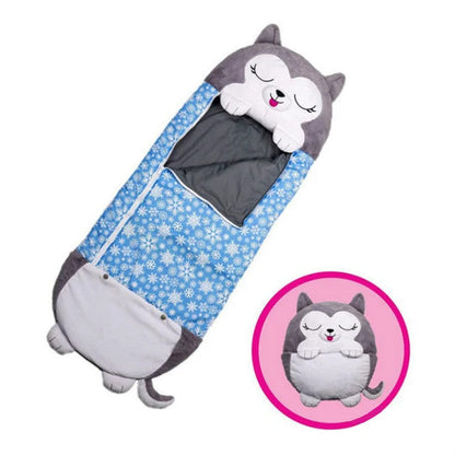 Children's Plush Sleeping Bag - Wolf